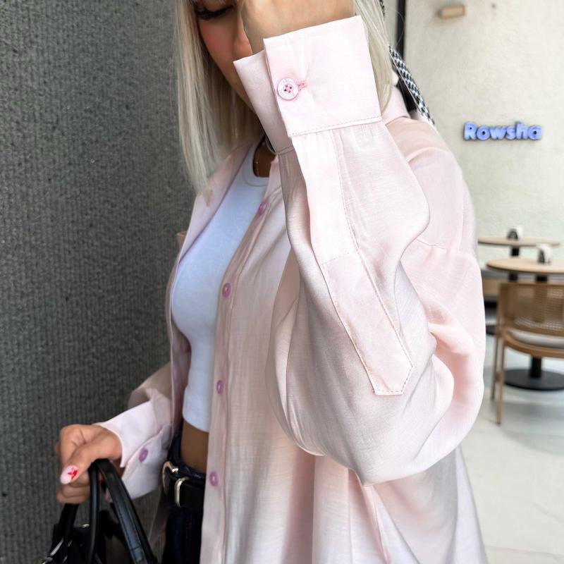 شومیز بیسیک و ساده صورتی