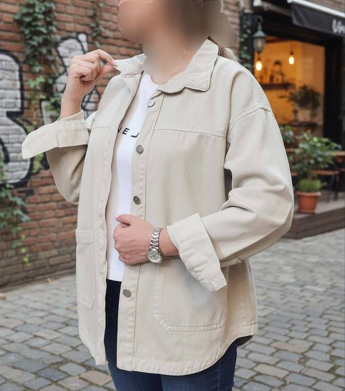 شومیز کتان جیب جلو