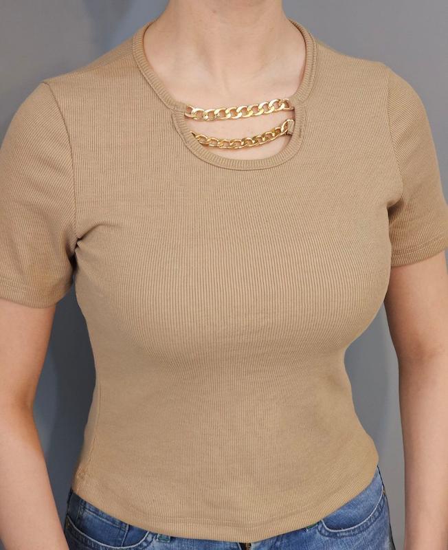 کراپ آستین دار یقه کارتیر