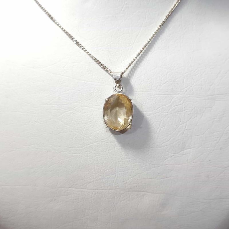 آویز نقره با سنگ سیترین اصل کد 1000