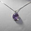 گردنبند نقره با سنگ آمیتیست جواهری (بدون زنجیر)