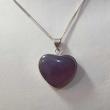 گردنبند نقره با سنگ عقیق سوسنی قلبی (بدون زنجیر)