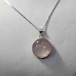  گردنبند نقره با سنگ رزکوارتز دایره (بدون زنجیر)