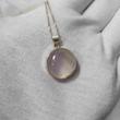 گردنبند نقره با سنگ رزکوارتز دایره (بدون زنجیر)