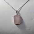  گردنبند نقره با سنگ رزکوارتز مستطیل (بدون زنجیر)