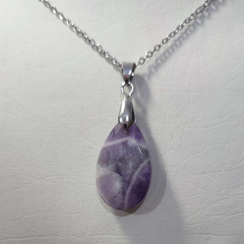 گردنبند سنگ آمیتیست اشک کوچک