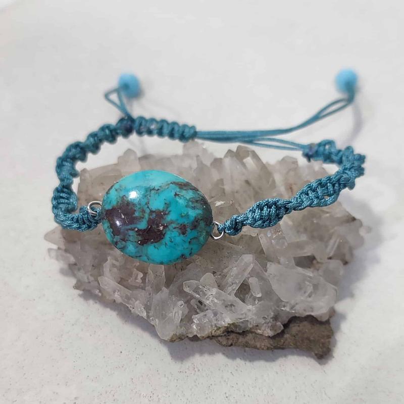 دستبند زنانه سنگ فیروزه نیشابور اصل کد 3