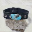 دستبند چرمی با سنگ فیروزه نیشابور اصل کد 3