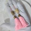 گوشوره با سنگ رزکوارتز سایز بزرگ (16 سانتیمتر)