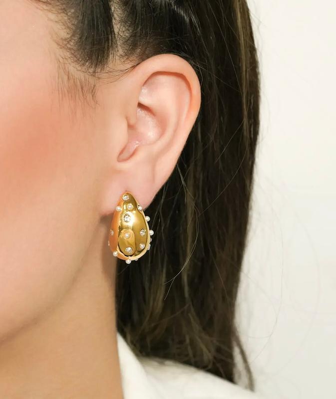 گوشواره استیل اشکی طرحدار