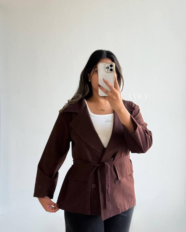 کت بلیزر کمربند دار