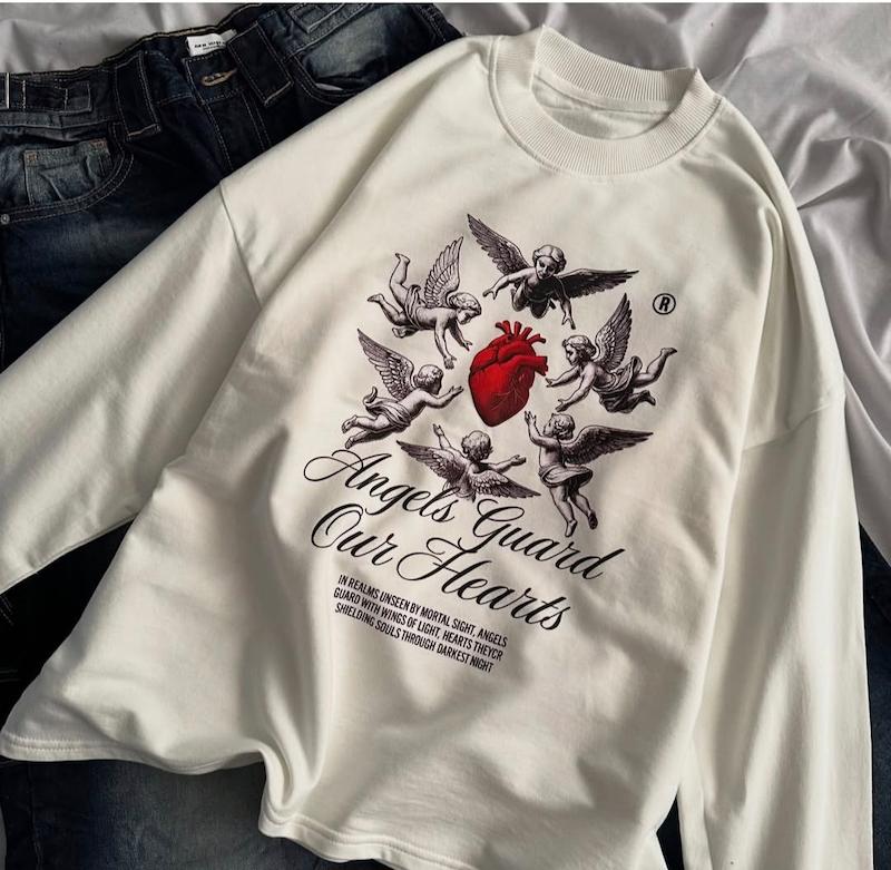 آستین بلند فرشته ها و قلب