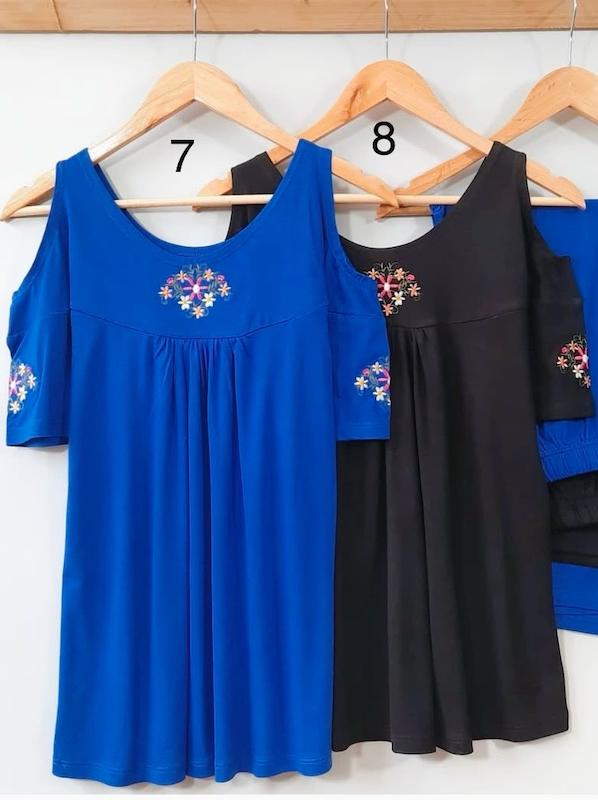 تیشرت سرشانه باز گلدوزی