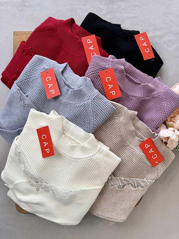 بلوز بافت مجلسی بیسکوئیتی زنانه CAP