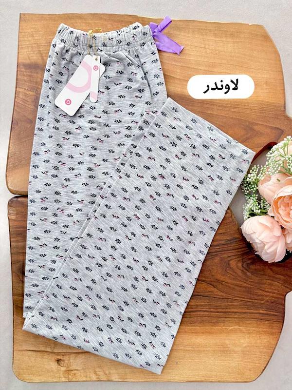 شلوار راحتی نخی ملانژ زنانه