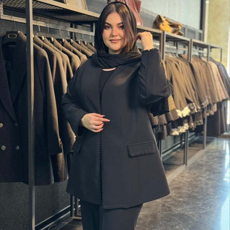 کت مروارید دوزی مشکی (ارسال فوری)
