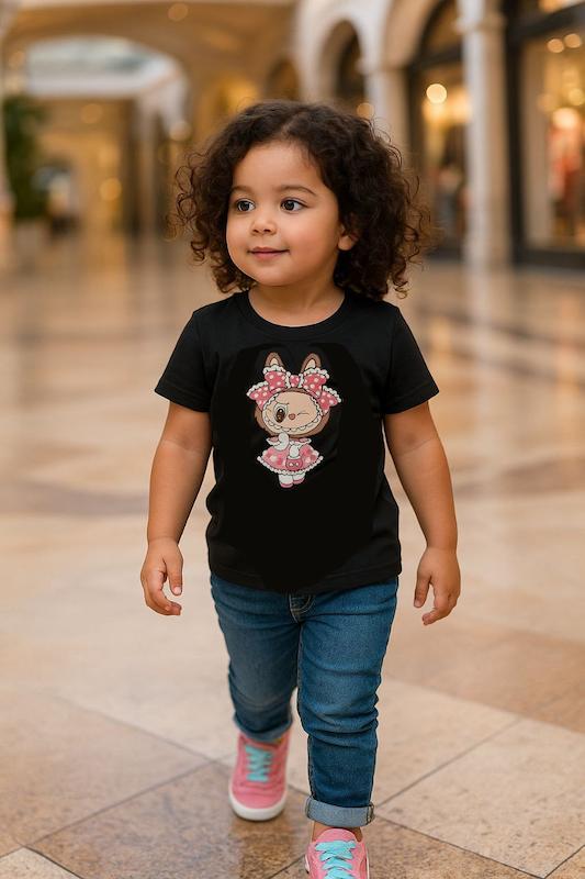 تیشرت دخترانه طرح labubu (لبوبو) کد 7790