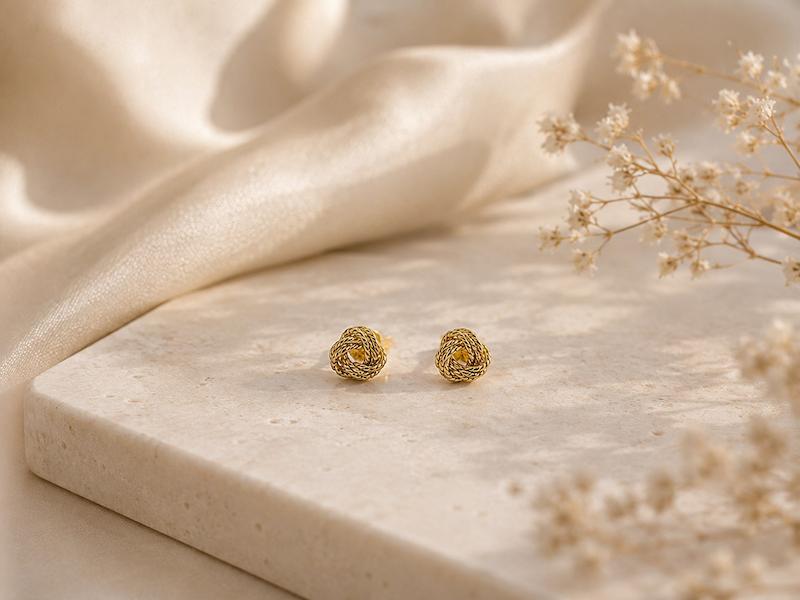 گوشواره نقره ۹۲۵با روکش طلابرندMANGUUN