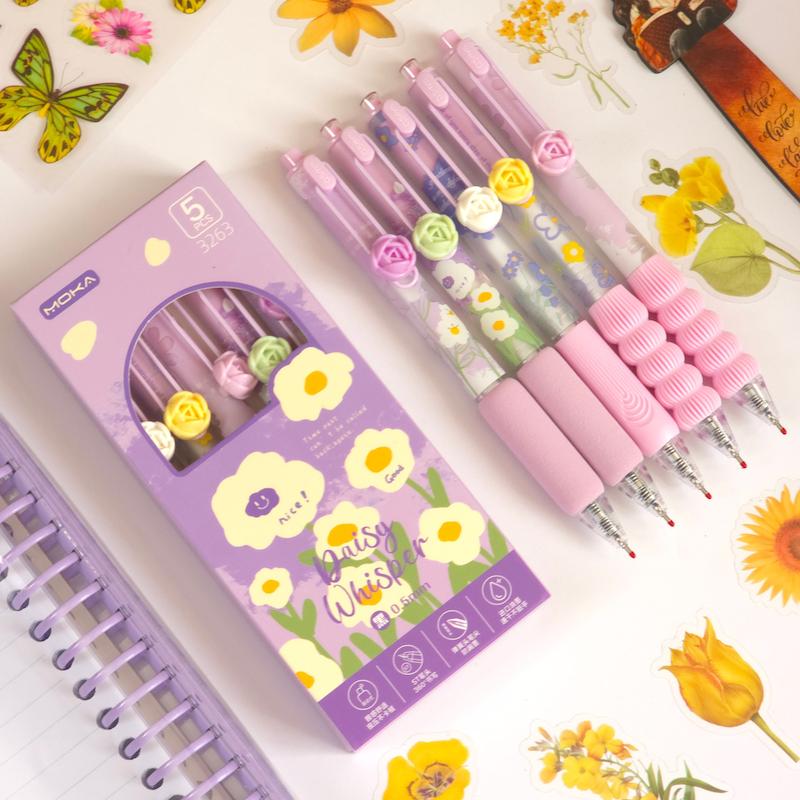 خودکار گریپ دار فشاری طرح گل