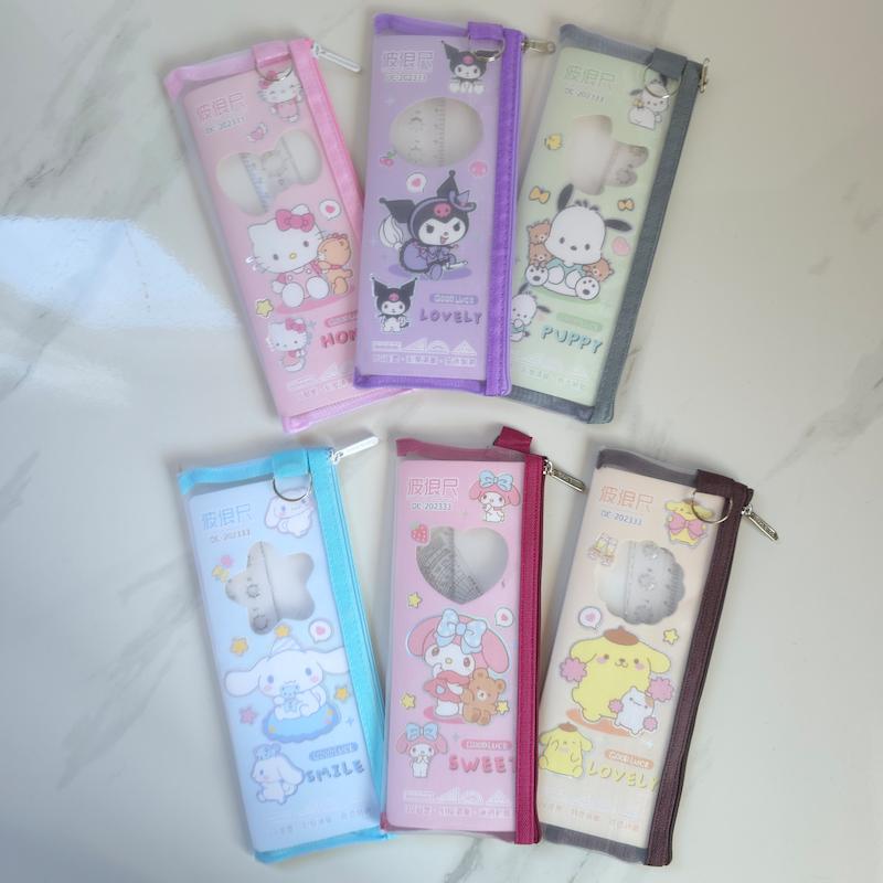 ست خط کش های ریاضی همراه با جامدادی 