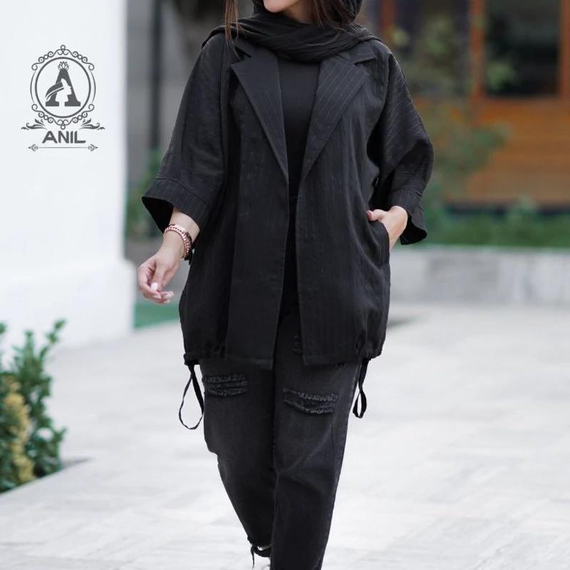 مانتو کتی زنانه یقه انگلیسی سایز 36 تا 66 کد 583 - تصویر 4