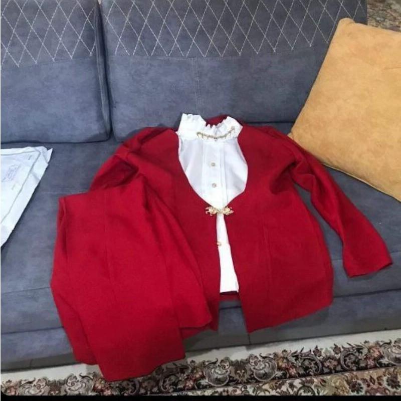 کت شلوار مجلسی و شومیز زنانه سه تیکه سایز 38 تا 50 ارسال رایگان - کت شلوار مازراتی کد 2 - تصویر 7