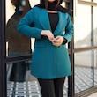 کت زنانه یقه آرشال مازراتی درجه یک داخل گاند کشی شده سایز 36 تا 50 قد 80 قد آستین 58 کد 668 - تصویر 5
