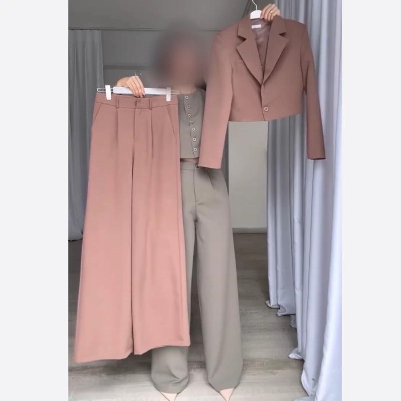 کت و شلوار و جلیقه زنانه ست قابل تنظیم با رنگبندی متنوع و طراحی منحصر به فرد عیدانه سایز 34 تا 66 مازراتی مدل سحر - تصویر 5