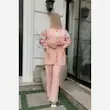 ست کت و شلوار زنانه مدل ترانه با پارچه کرپ مازراتی و آستین ژاکارد - تصویر 4