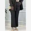 کت و شلوار زنانه مشکی مازراتی شیک و مجلسی قد مانتو 80 قد شلوار 100 دمپا گشاد - تصویر 9