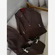 کت شلوار زنانه مزونی ستاره کرپ سوپر باربی قهوه ای فری سایز - تصویر 9
