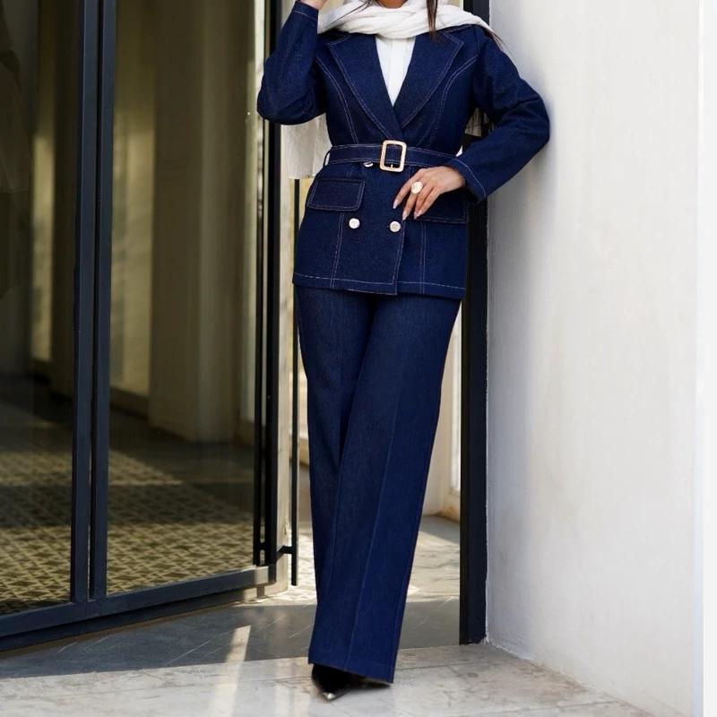 کت و شلوار زنانه جین مدل اسپرت یارگل - تصویر 4