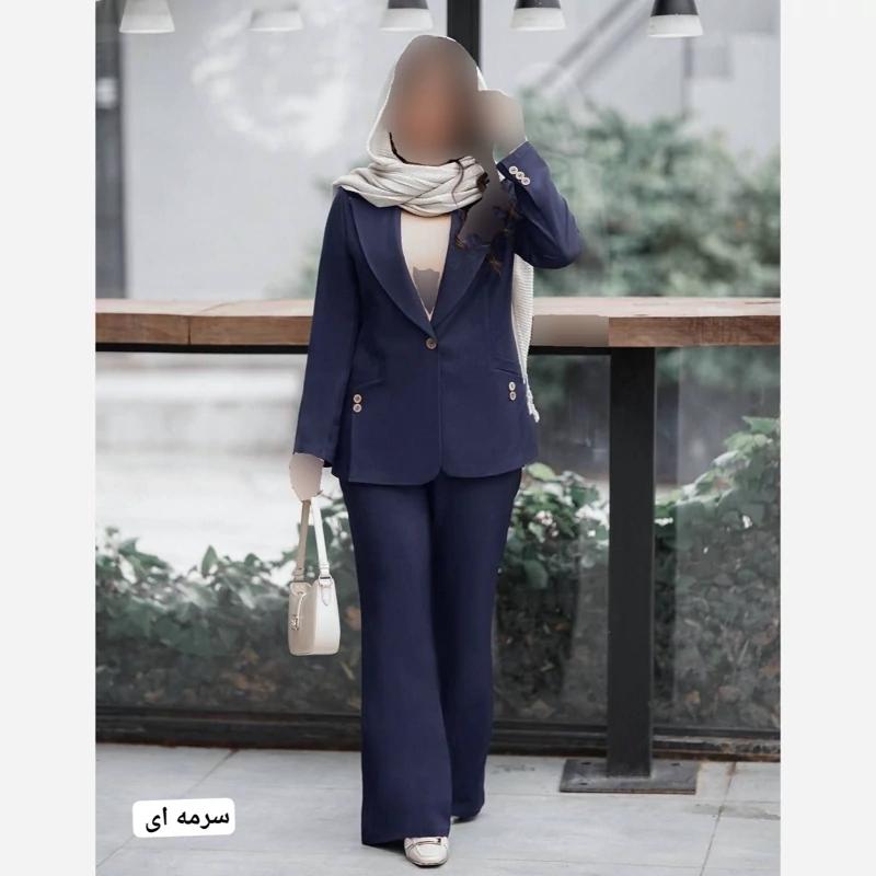 کت و شلوار زنانه مدل دریا جنس کرپ کنزو و کرپ مازراتی - تصویر 10