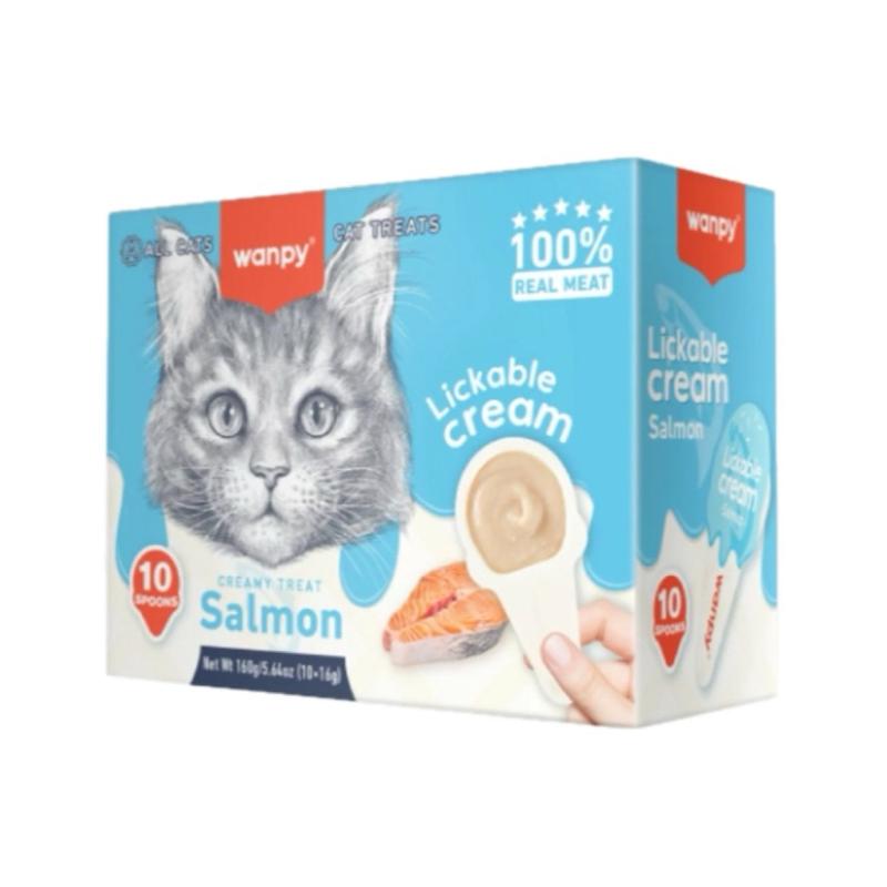 بستنی قاشقی گربه ونپی با طعم ماهی سالمون Wanpy Spoon Treat With Salmon بسته 10 عددی