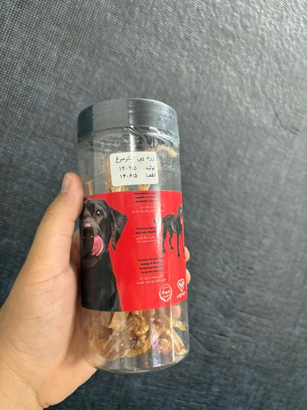 تشویقی سک " زرد پی شتر مرغ" 80گرم