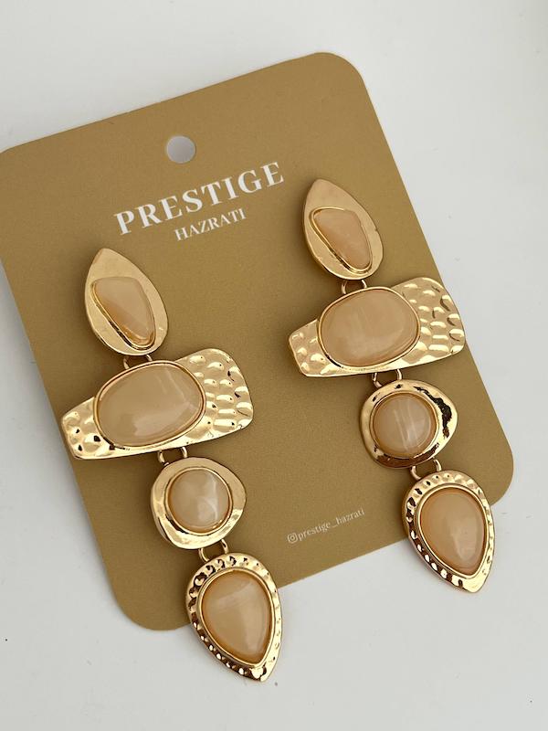 گوشواره زارا سنگ کرم 