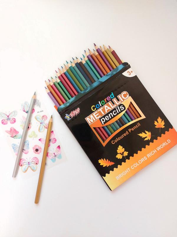 مداد رنگی 24 رنگ تیپ تاپ مدل متالیک چند منظوره