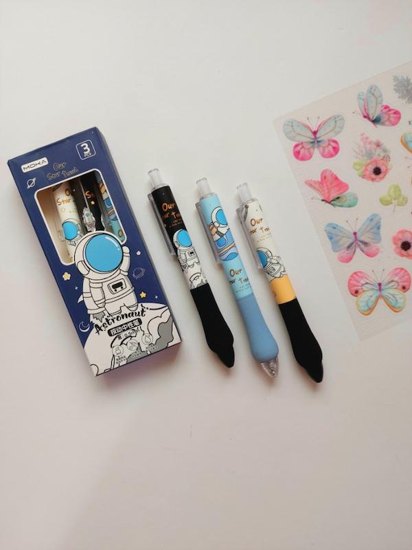 رواننویس گریپ دار موکا طرح فضانورد بسته 3 عددی