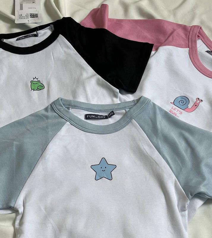 کراپ تیشرت وارداتی طرح دار