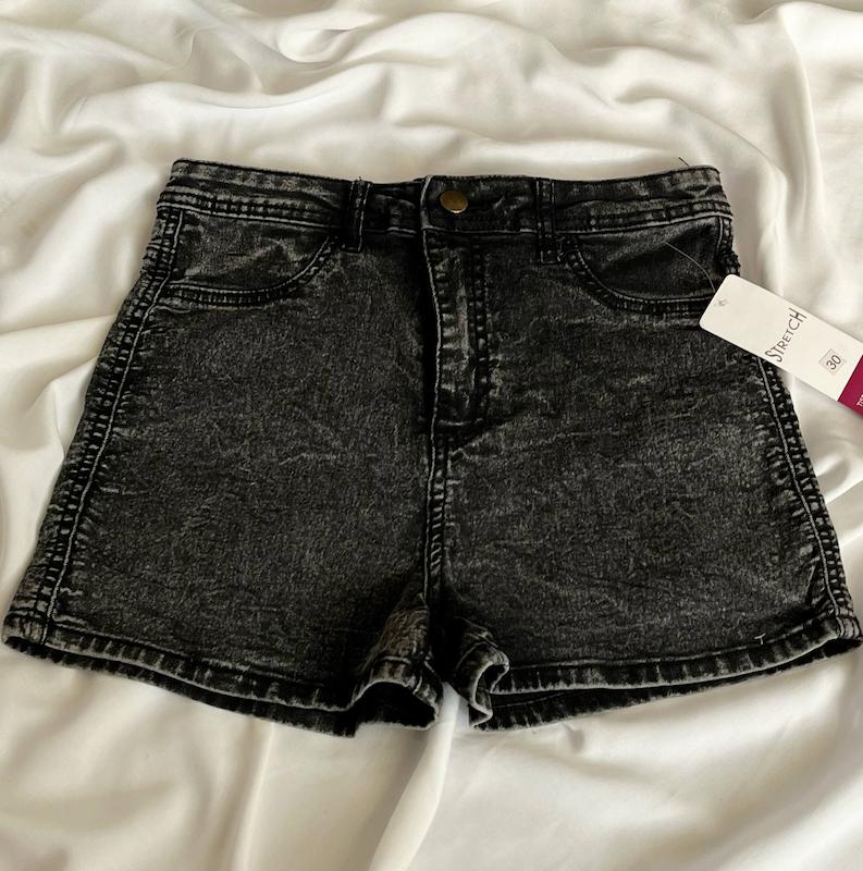 شلوارک جین ذغالی