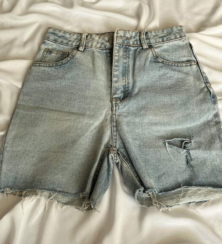 شلوارک جین زاپ دار