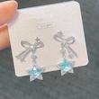 Blue Star Bow Stainless Steel Earrings