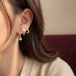 گوشواره پینترستی سه لاین ستاره طلایی استیل ضدحساسیت