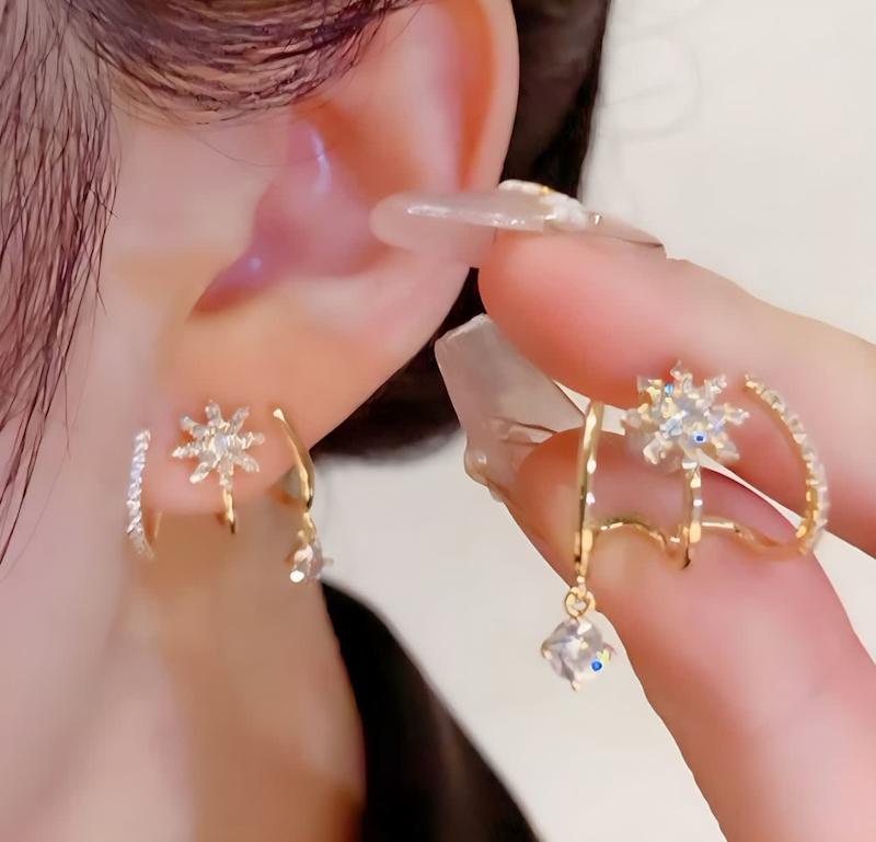 گوشواره پینترستی سه لاین ستاره