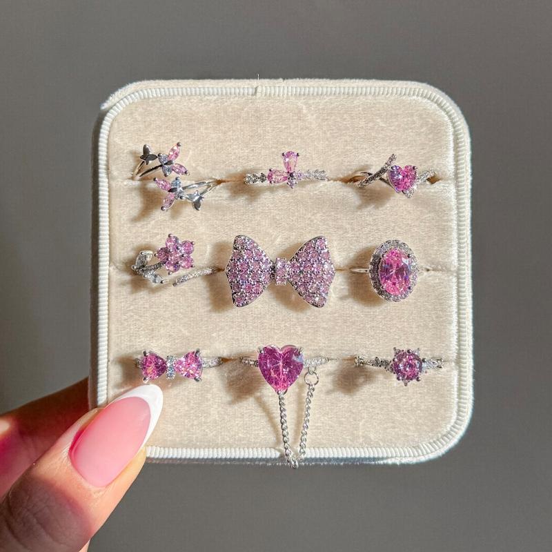 انگشتر جواهری صورتی