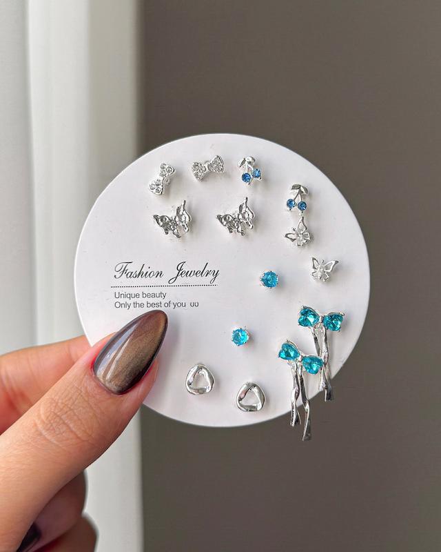پک گوشواره پاپیون ابی🌊