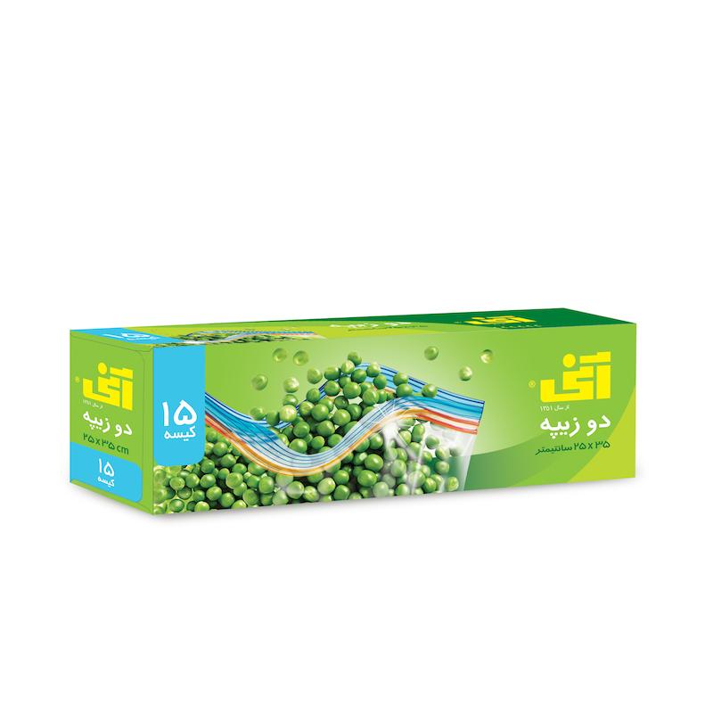 کیسه‌ دو‌ زیپ سایز ۲۵×۳۵ آنی _ ۱۵ عددی