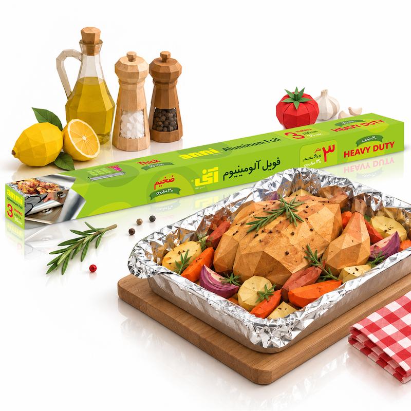 فویل آلومینیوم آنی (۶۰ سانتی متر× ۳ متر - ۳۰ میکرون)