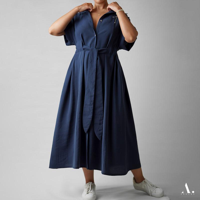 Navy Modal Flow Dress