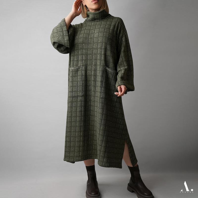 Checked Knitting Long
